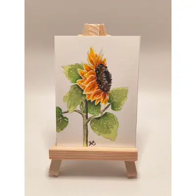 Sunflower 001 aceo art card thumbnail 1