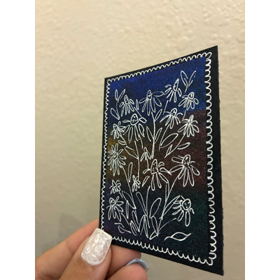 Floral Galaxy aceo art card thumbnail 5