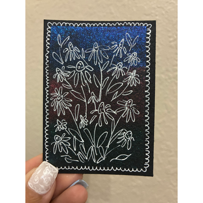 Floral Galaxy aceo art card thumbnail 2