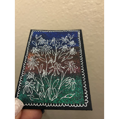 Floral Galaxy aceo art card thumbnail 4
