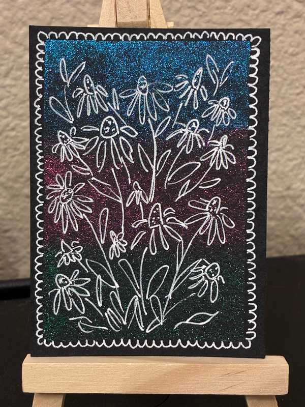 Floral Galaxy aceo art card