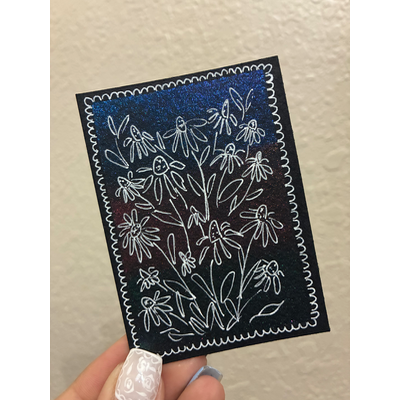 Floral Galaxy aceo art card thumbnail 3