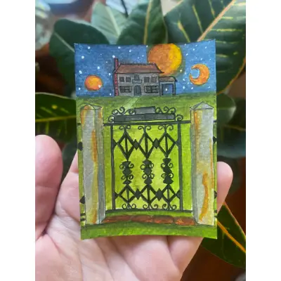 The Gate aceo art card thumbnail 2
