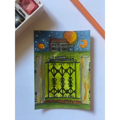The Gate aceo art card thumbnail 1