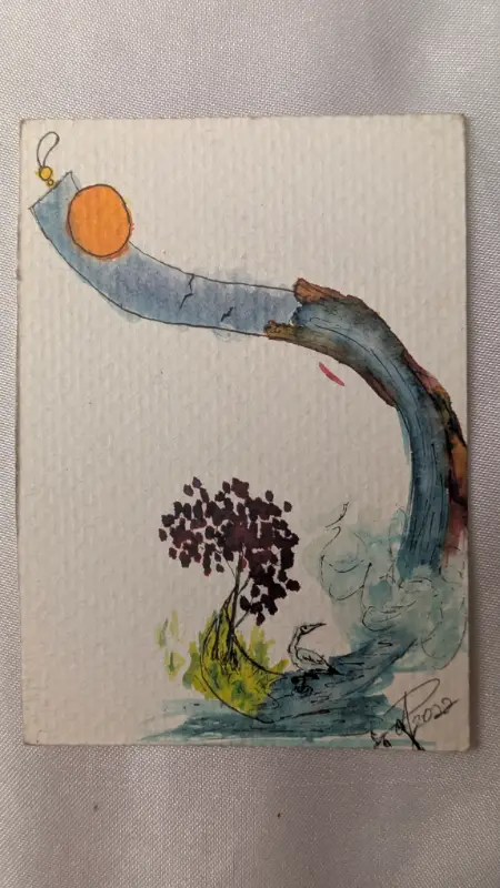 Blue River Falls aceo art card