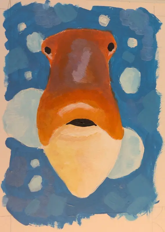 Huh? - Acrylic on Bristol Fish aceo art card