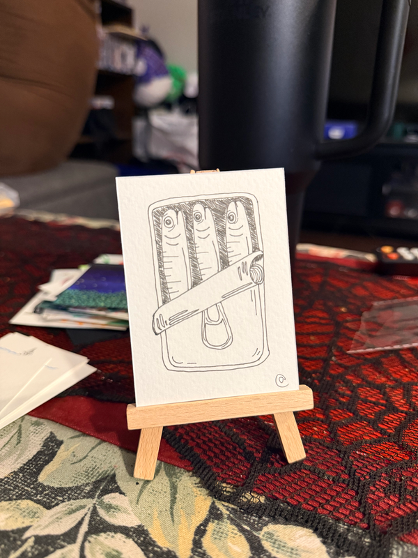 Sardines aceo art card