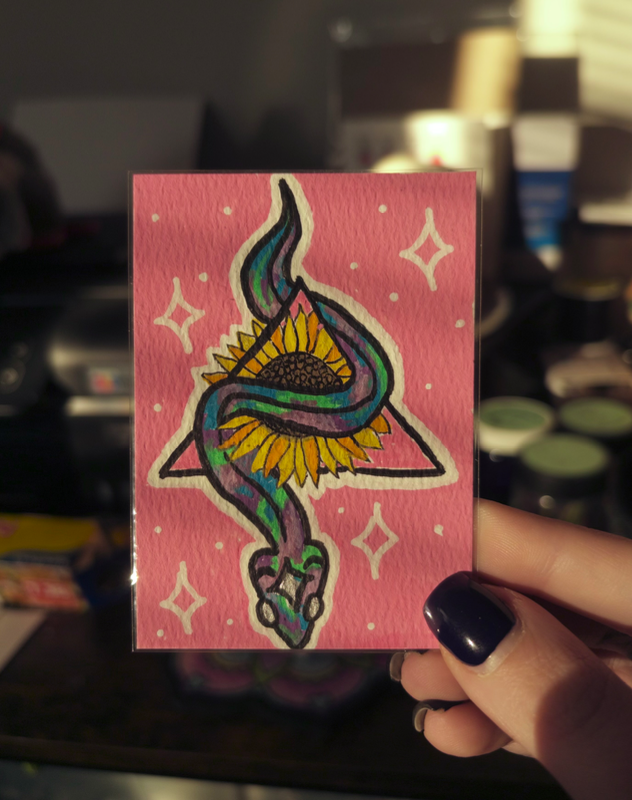 Cosmic Snake aceo art card