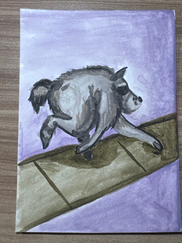 Jimothy in motion aceo art card