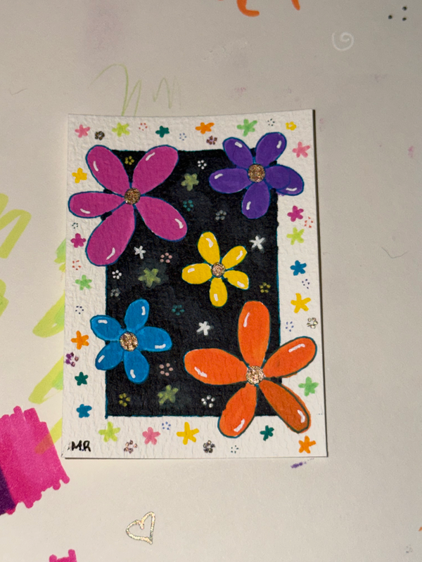 Flower Power I aceo art card