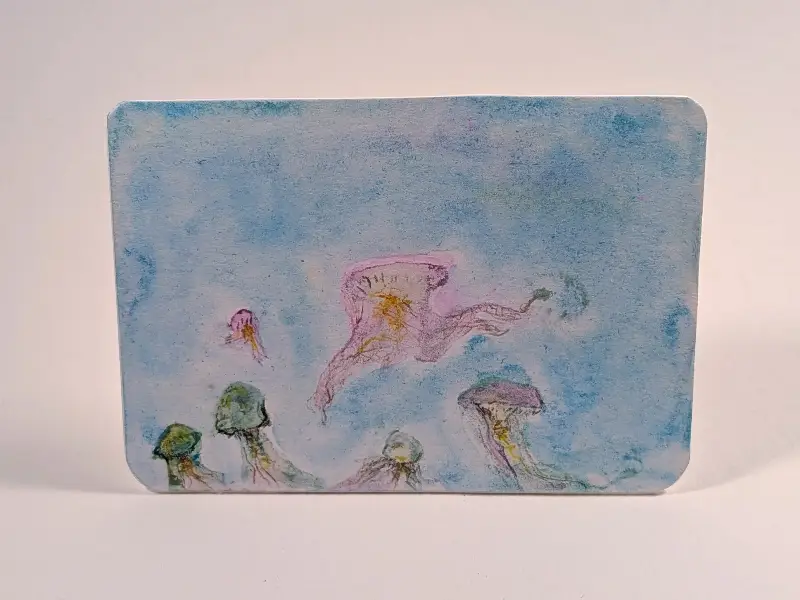 Jellyfish party #12 aceo art card