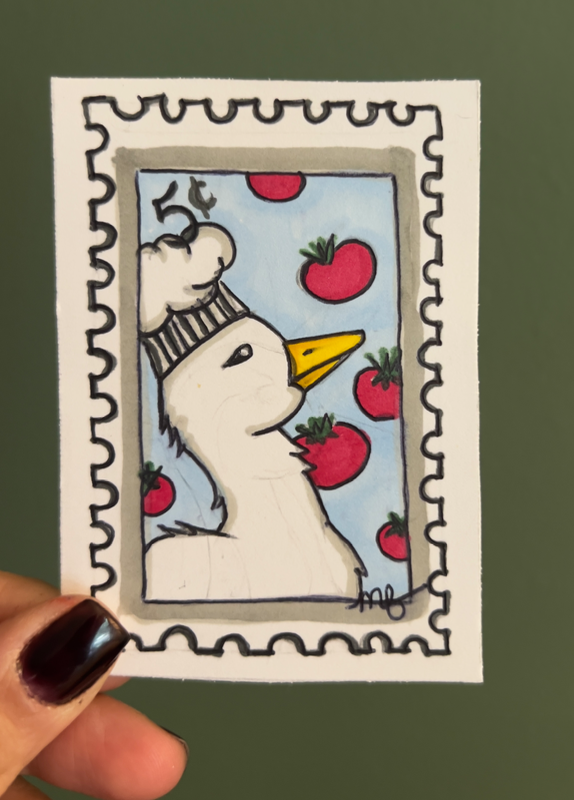 ACEO ORIGINAL “Chef Stamp” aceo art card