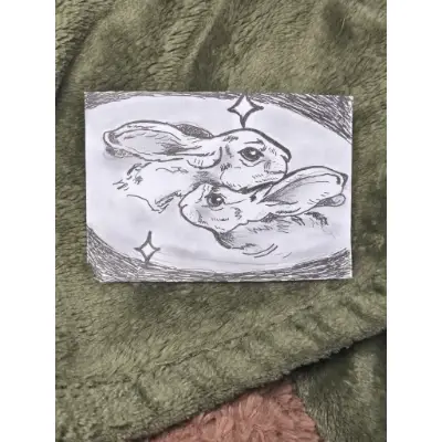 Bunny love aceo art card thumbnail 1