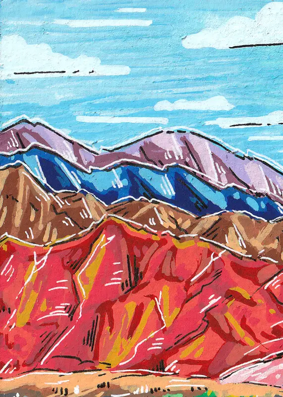 Colorful Landscape (1/4) aceo art card