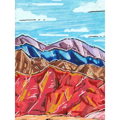 Colorful Landscape (1/4) aceo art card thumbnail 1
