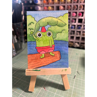Logside rest aceo art card thumbnail 2