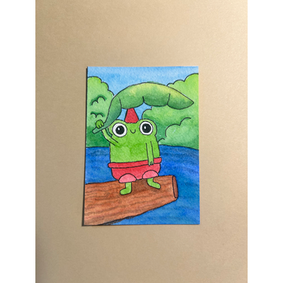 Logside rest aceo art card thumbnail 1
