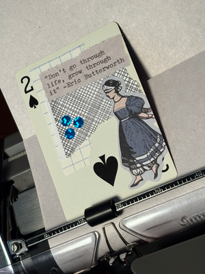 Quote Card #300 by Mazerzine inspirational blue lady aceo art card thumbnail 2