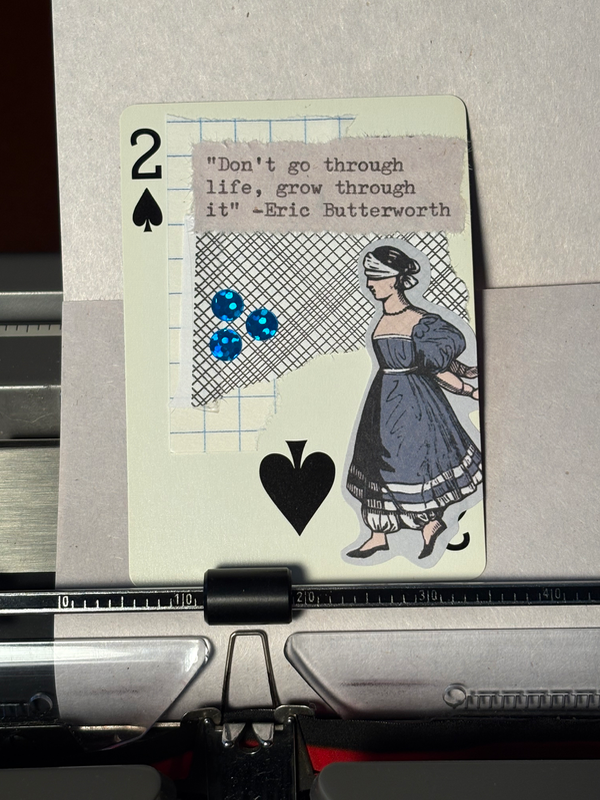 Quote Card #300 by Mazerzine inspirational blue lady aceo art card