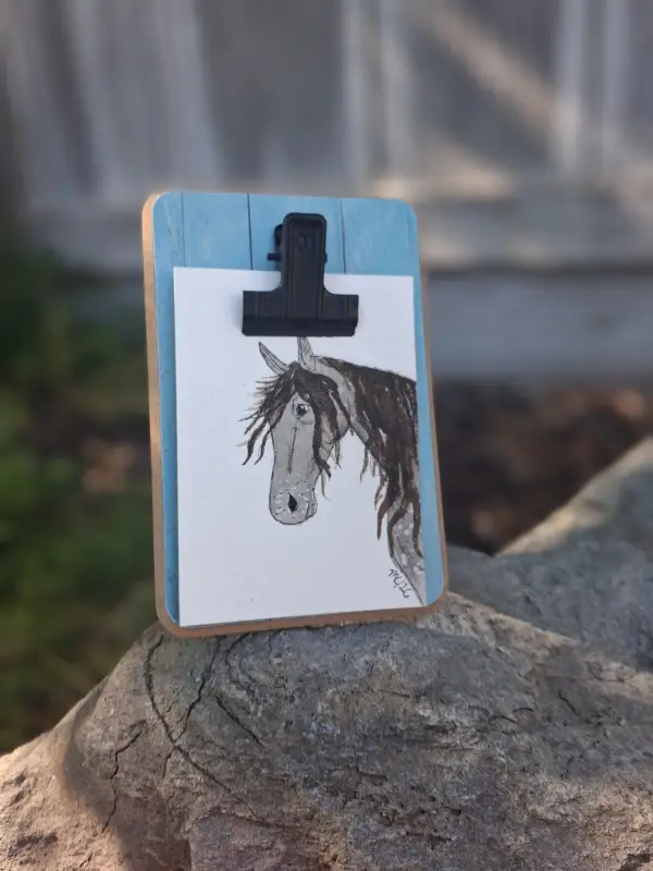 Old ranch horse aceo art card