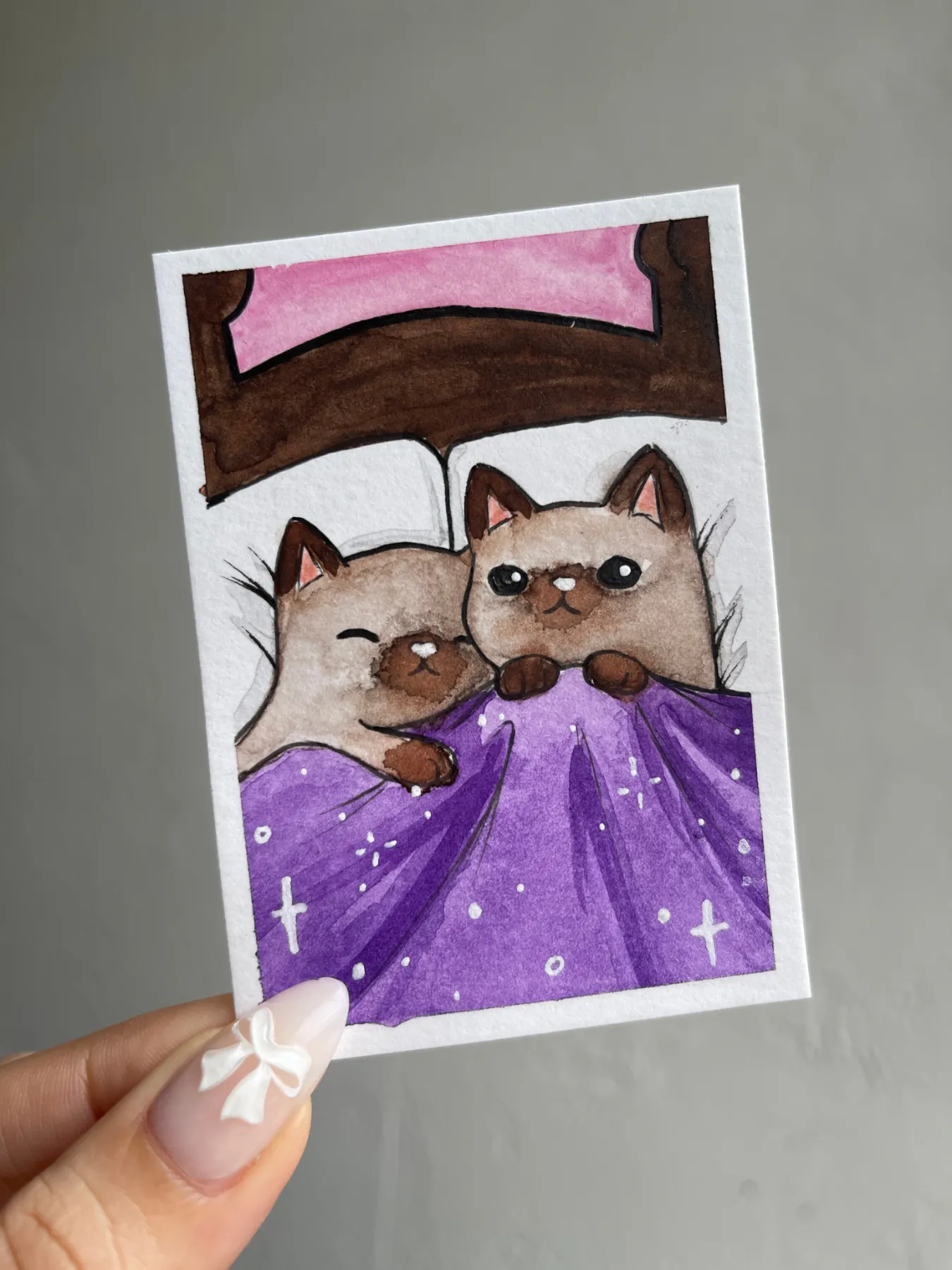 Goodnight Kitties aceo art card