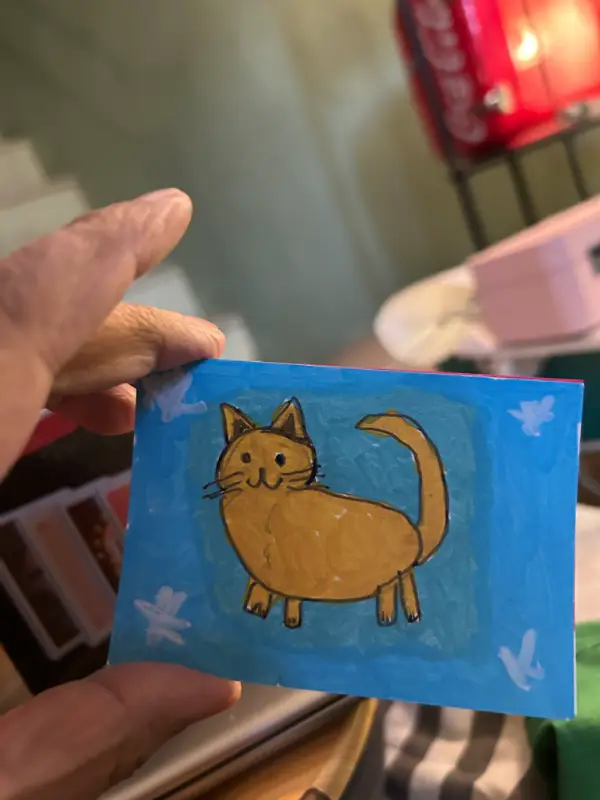 Golden Yellow Kitty aceo art card