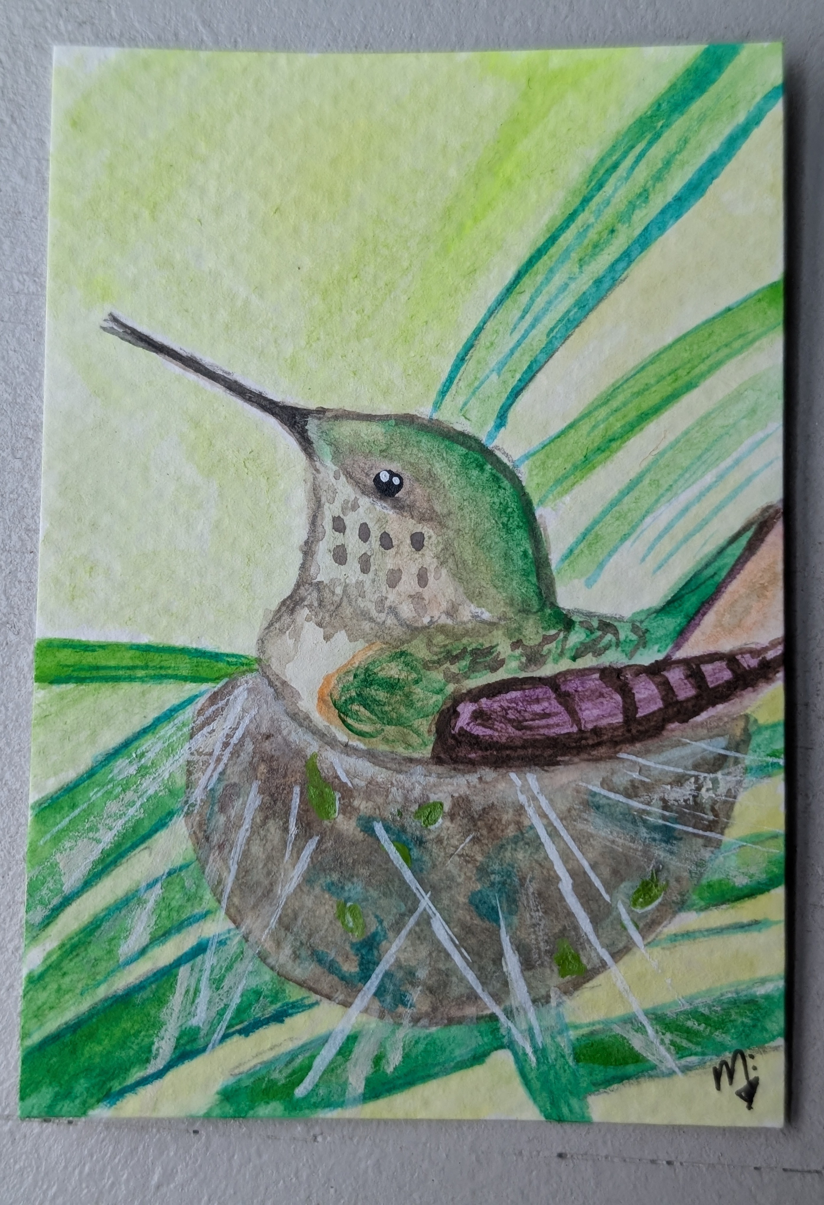 Nesting Momma aceo art card