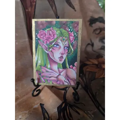 Druid Queen - Original ACEO - Ancient Queen Series aceo art card thumbnail 2