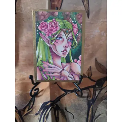 Druid Queen - Original ACEO - Ancient Queen Series aceo art card thumbnail 4