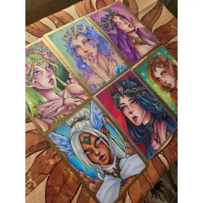 Druid Queen - Original ACEO - Ancient Queen Series aceo art card thumbnail 5