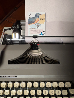 Bird Quote Card #87 by Mazerzine Sylvia Plath blue aceo art card thumbnail 3