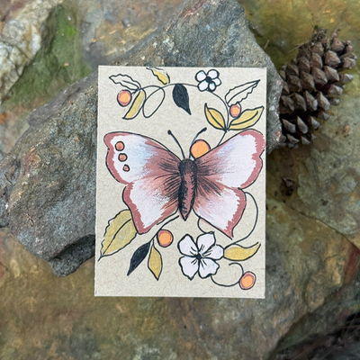 ACEO Original Painting. Acrylic, Butterfly, Insect, Abstract, By Lark Watercolor and Art aceo art card thumbnail 1