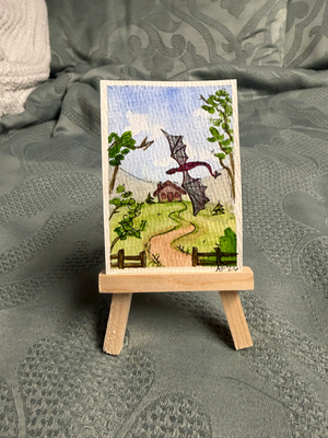 Dragons Roam Here 3/4 aceo art card thumbnail 1