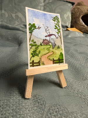 Dragons Roam Here 3/4 aceo art card thumbnail 2