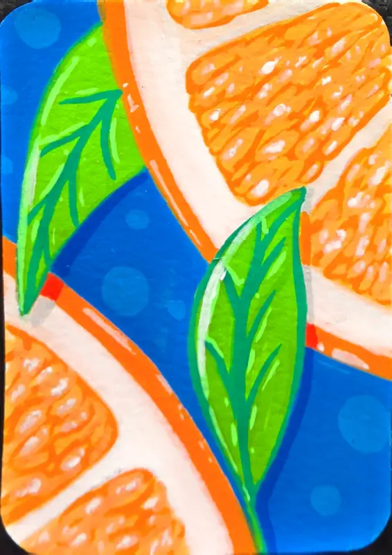 Refreshing Oranges aceo art card