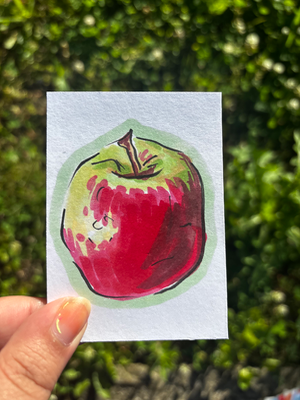“Ripe Apple” Fruit Food aceo art card thumbnail 1
