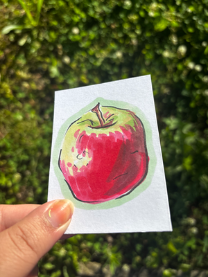 “Ripe Apple” Fruit Food aceo art card thumbnail 3