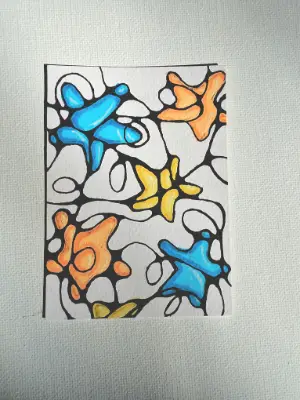 Neurographic Shapes aceo art card thumbnail 1