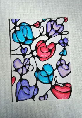Neurographic Shapes aceo art card thumbnail 2