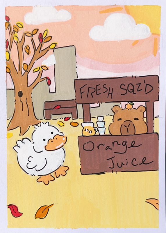 Duck Song Autumn aceo art card