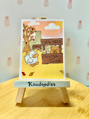 Duck Song Autumn aceo art card thumbnail 2