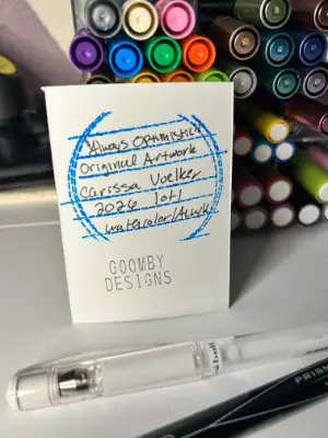 Always Optimistic - Rainbow and Clouds ACEO Original aceo art card thumbnail 2