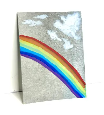Always Optimistic - Rainbow and Clouds ACEO Original aceo art card thumbnail 1