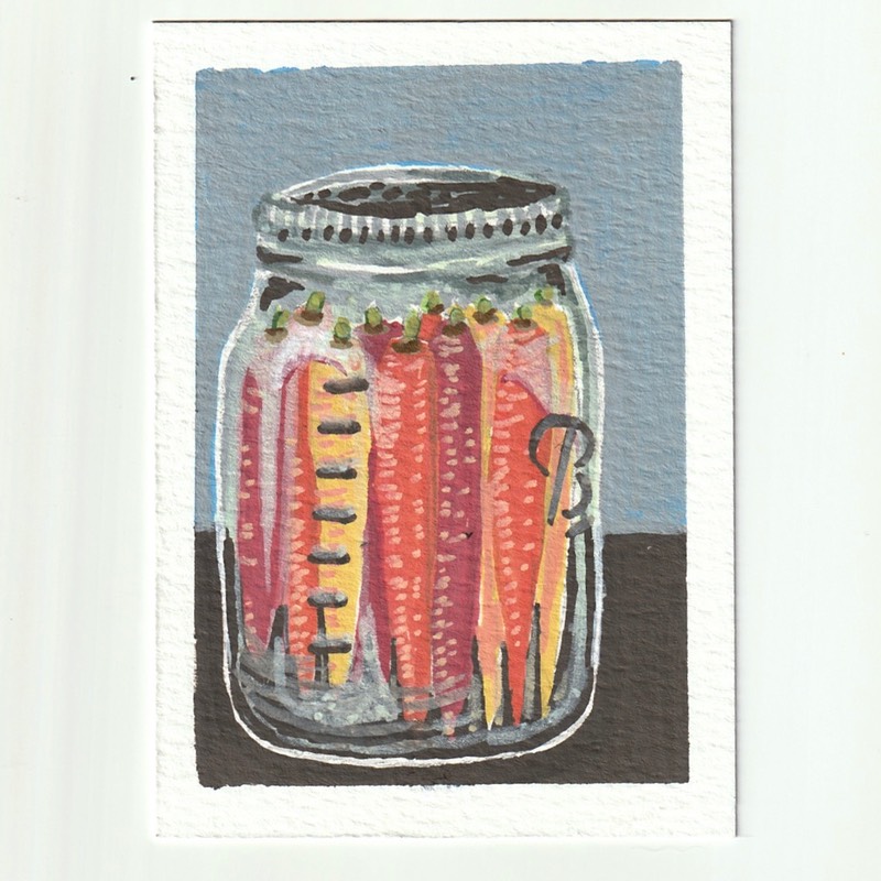 Pickled Carrots aceo art card