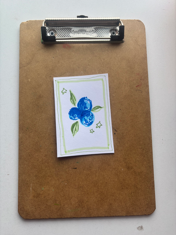 “Blueberries” aceo art card