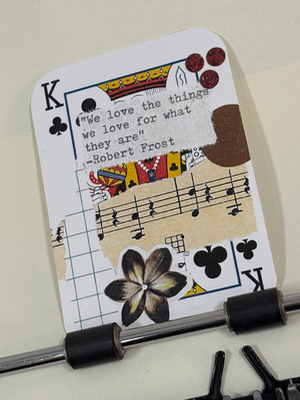 Flower violet Robert frost quote collage my Mazerzine aceo art card thumbnail 2