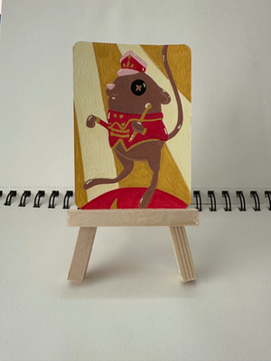 Circus Mouse aceo art card thumbnail 1