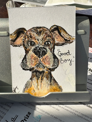 Good Boy aceo art card thumbnail 1