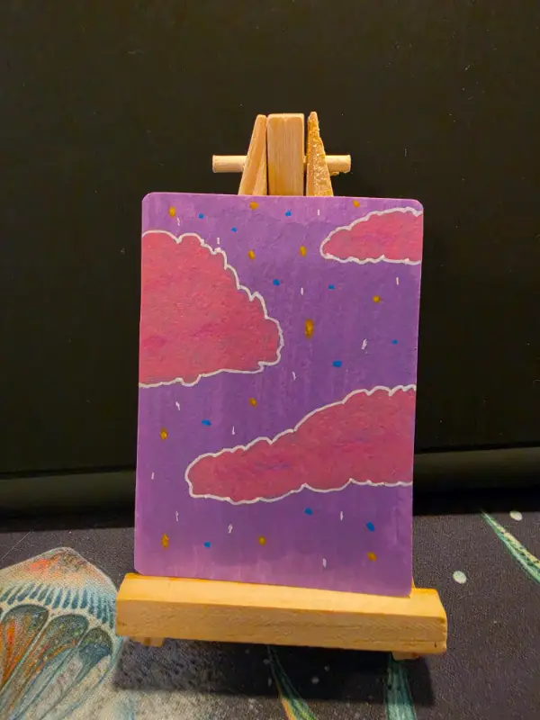 Pink Skies aceo art card