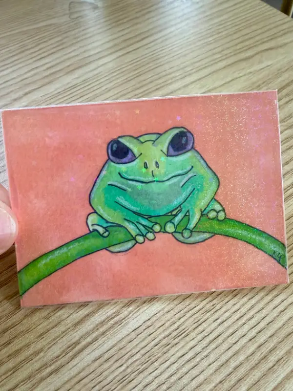 Shiny Frog aceo art card